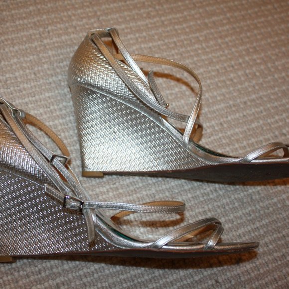 Badgley Mischka Melaney II Silver Wedges - Picture 2 of 6